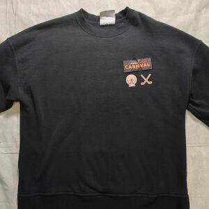 Champion Black Crewneck Sweatshirt with Orange Carnival Patches